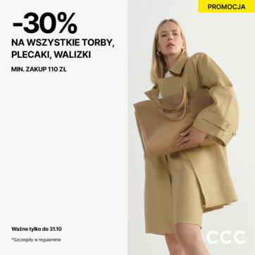 – 30% na Torby, Plecaki, Walizki. Min. zakup 110zł