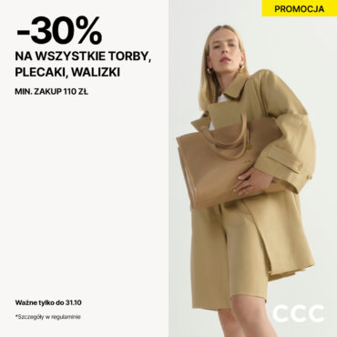 - 30% na Torby, Plecaki, Walizki. Min. zakup 110zł